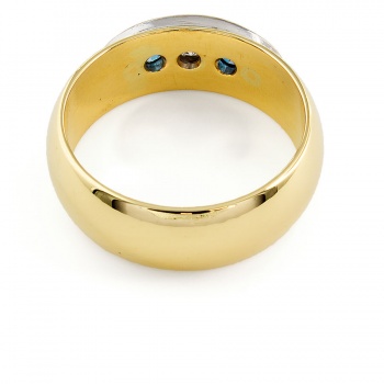 18ct Gold Sapphire/Diamond 3 Stone Ring Size Q